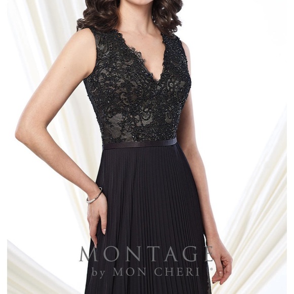 Montage by MonCheri fit and flare pleated gown - Picture 4 of 11